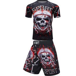 Mma Rashguard Bjj Men T-shirt Muay thai Shorts Breathable MMA Rashguard Boxing Jerseys GI jiu jitsu Kickboxing Pants Sport Suits
