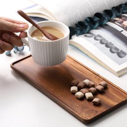 25/30cm Walnut Solid Wood Tray s Serving Tray Rectangular Teapot Plate Fruit Cake Snack Holder Breakfast Food Storage Display