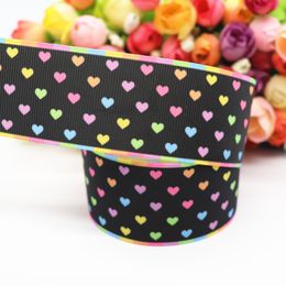 10 Yards 1.5'' 38MM Peach Heart Printed Grosgrain Ribbons For Hair Bows DIY Handmade Materials Y19091204