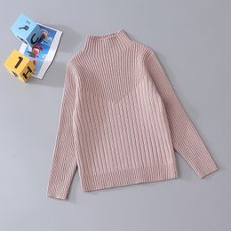 Girls Sweater Pullovers Winter Boys Warm Sweaters Tops 2-12 Years Baby turtleneck shirts solid high collar Kids Clothes