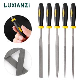 LUXIANZI 5PCS Diamond Mini Needle File Set DIY Wood Rasp File Needle For Jewellery Glass Metal Polishing Carving Craft Hand Tools