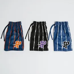 Men's Shorts Summer Fashion Casual Breathable Mesh Quarter Pants Embroidered Logo Basketball Workout