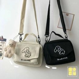 Evening Bags Women Messenger Bag Ladies Canvas Print Cute Envelope Girl Cartoon Student Shoulder Famale Handbags 2024 Purse