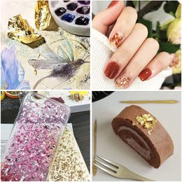 3/4/5/10g DIY Art Paper Gold Leaf Sequins Gold Flakes Foil for Nails Decorative Paper Mould Fillings Food Colouring Glitter Paper