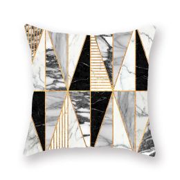 45X45CM Luxury Golden Black Pattern Decorative Irregular Geometry Pillowcase Pillow Cover Black Marble Bedding for wedding