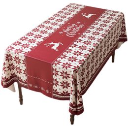 Nordic New Year Gift Christmas Series Waterproof Net Red Ins Tablecloth Rectangular Tablecloth Coffee Table Tablecloth Manteles