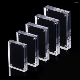 Frames 1xTransparent Acrylic Po Frame Magnetic Poster Display Stand 3/5mm Tag Desktop Ornament For Home Decora