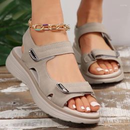 Sandals 2024 Summer Shoes Women Plus Size Non Slip For Adult On Solid Color Wedge Footwear Female