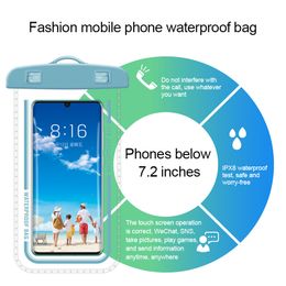 Universal Clear Waterproof Phone Pouch Drift Diving Swimming Bag Underwater Dry Bag Case Cover For Below 7.2 Inch Phone