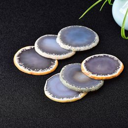 1PC Natural Agate Quartz Crystal Healing Stones Agate Slice Coaster Polished Rock Mineral Specimen DIY Gift Home Decoration