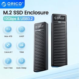 Enclosure ORICO Ssd Nvme M2 Case 10Gbps USB3.2 Gen2 External Hd NGFF Ssd Sata SSD Disc Tool Free Pc Case Builtin Metal Heat Sink for Pc