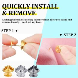 50Pcs /Lot Brooch Bar Pins Clutch Pins Blank Pins Set Safety Catch Back Pins Lock Base Accessories for Diy Jewellery Making