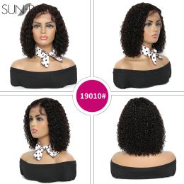 Shot Curly Bob Lace Front Wigs Human Hair Wigs with Baby Hair Water Wave 13*1 Lace Wig for Black Women Pre Plucked Natural Color
