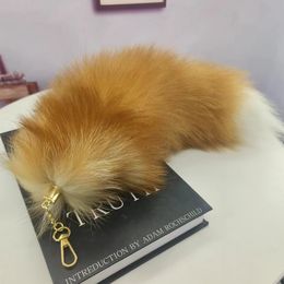 40cm/16"- Real Genuine Crystal Fox Fur Tail Cosplay Toy Car Phone KeyChain Bag Charm Furry Pendant