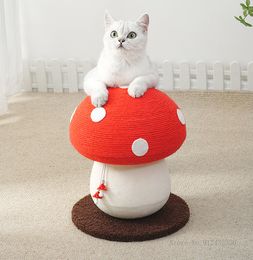 Sisal Red Umbrella Mushroom Cat Climbing Frame, Pet Furniture, Kitten Perch, Scratching Climbing Post, Cat Tree Toy