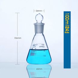Glass triangle flask with Standard plug Chemistry laboratory conical flask Thicken High Borosilicate glass High temperature