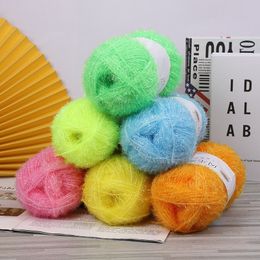 NUBECOM 100g Glass Silk Wool Crochet Thread DIY Doll Sweater Hat Bag Making Hand Knitting Yarn Handcraft Weaving Wool Line