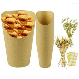 Disposable Cups Straws Charcuterie With Cocktail Picks Portable French Fries Kraft Paper Universal Baking