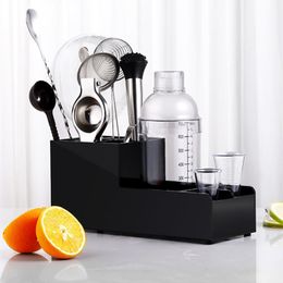 HK Milk Tea House Kit, Bar Gadget,Cocktail Accessories Set, Storage Holder, Kitchen Supplies, Bartenders Kit, Acrylic Box, Black