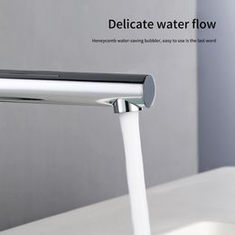 Newly Luxury Single Hole Single Handle Hot Cold Mixer Sink Polished chrome Tap Basin Faucet Vanity Water Tapware Bathroom Faucet