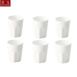 6pcs per Set Octagonal Sauce Cup White Porcelain Dinner Breakfast Buffet Sauce Dish Household Ceramics Tableware Oil Dispenser