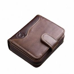 bullcaptain Man Bag Classic Style Wallet Genuine Leather Men Wallets Short Male Purse Card Holder Wallet Men Fi 62Z8#