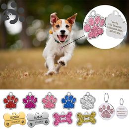 Pet ID Tag Personalised Dog Tags Engraved Name Tag for Dogs Cat Puppy Pets ID Name Collar Dog Nameplate Pet Accessories Bulldog