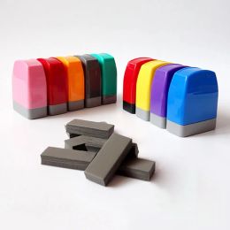 10Pcs Rectangle 3313mm Mix Colour Holder plus Rubber Pad for Photosensitive Portrait Flash Stamp Machine