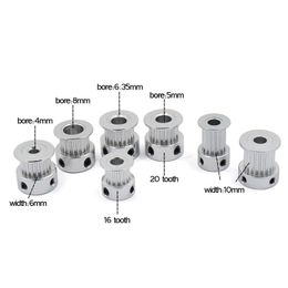 GT2 Timing Pulley 16/20 Teeth Aluminium Bore 5mm 8mm Synchronous Wheels Gear Part For Width 6mm 10mm For 3D Printer Parts