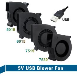 Cooling 2Pieces Lot PC Computer Cooling Cooler DC Centrifugal Blower Fan USB 5V 6015S 60x60x15mm 60mm 75mm 7515 7530 50mm 5015