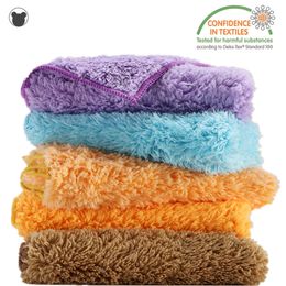 10PCS Fluffy Rags for Home Household Cleaning Cloth Super Absorbent Kitchen Towels Microfiber Bathroom Plush Cloth Dropshipping