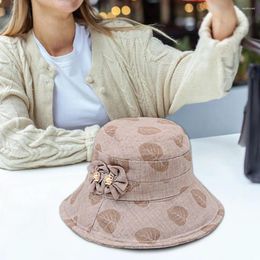 Wide Brim Hats Floral Sun Hat For Women Stylish Women's With Leaf Print Anti-uv Outdoor Bucket Summer Fashionable