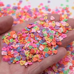 100g/Lot Romantic Valentine Themed Kiss Heart Shaped Clay Slices Mixed Sprinkles Supplies Slime Crafts Filling