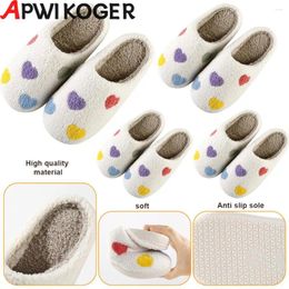 Walking Shoes Love Heart Slippers House Cozy Warm Fluffy Soft Indoor Outdoor Non-Slip For Women And Men