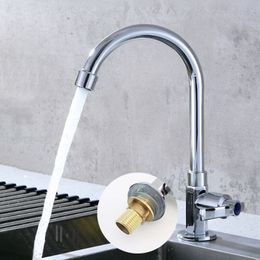 360 Degree Flexible Kitchen Faucet Head Single Hole Cold Water Spout Bathroom Sink Tap Stream Sprayer Silver Home accessories