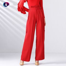 X003 Adult Latin Dance Pants National Standard Dance Long Pant Exquisite Handmade Lady Ballroom Dance Pants