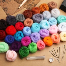 LMDZ 36/50 Colour DIY Wool Felt Kit Handle Wool Felting Tools Handmade Felt Needle Set Felting Fabric Materials Accessories