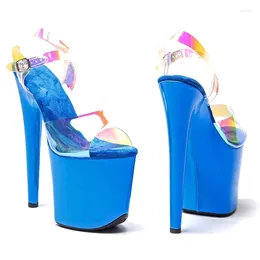 Sandals 20cm/8inches Shiny PVC Upper Electroplate Platform High Heel Sexy Model Shoes Pole Dance 238