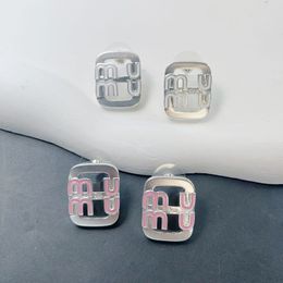 2024 Hot M Brand Luxury Letters Designer Earrings for Women S925 Silver Plated High Quality Square Charm brincos aretes earring earings ear rings Jewellery gift