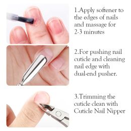 Nail Polish Remover Tools Set Nail Cutter Nail File Soak Off UV Gel Sanding Brush Cuticle Pusher Fork For Fingers Manicure Kit