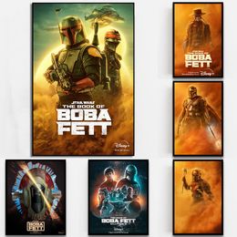 Marvel 2022 Star Wars The Book Of Boba Fett Disney New TV Series Poster Prints Wall Art Canvas Paintings Gift Room Home Decor