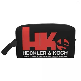 Storage Bags Cute HK Firearms Heckler And Koch Logo Travel Toiletry Bag For Women Cosmetic Makeup Beauty Dopp Kit