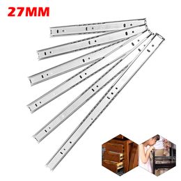 17mm Wide Steel Ball Drawer Cabinet Runner Guides Groove Bearing Steel Slides Rails DIY 1 Pair Drawer Steel 2 Appearances