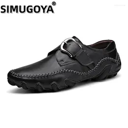 Casual Shoes SIMUGOYA Classic Men's Genuine Leather Breathable Men Soft Flats Moccasins Loafers Driving Male