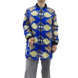 Men's Jackets Original Design Cotton Liner Long Coat Nigerian Fashion Warm Thickened African Print Bomber Jacket Limited Edition