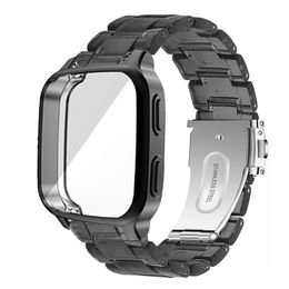 Clear Resin Strap Case Protector For Garmin Venu Sq Music Bracelet For Garmin Venu Sq Watch Band Full Coverage Protective Cover