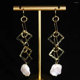 Dangle Earrings 925 Sterling Silver Geometrical For Women Natural Pearl Elegant Drop Wholesale Lots Bulk Jewellery