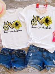 Tee Family Matching Outfits Sweet Cute Graphic T-shirt Women Girls Boys Kid Child Leopard Love Summer Mom Mama Clothes Clothing