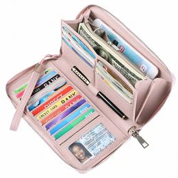 fi Women Zipper Coin & Cell Phe Pocket Female Wallet RFID Card Holder Ladies Clutch Purse High Quality Handbag J0av#