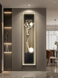 Wall Lamp Modern Crystal Porcelain Abstract Figure Indoor Painted LED Light Hanging In Living Room Restaurant Kitchen Decoration